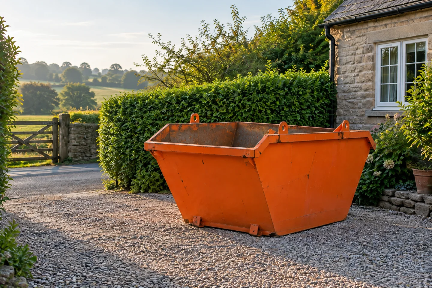 Skip positioned ready for a clear-out